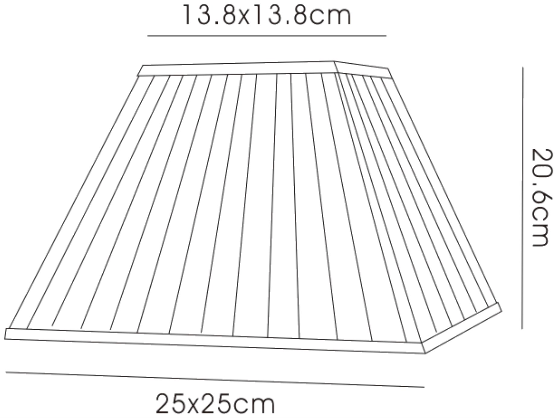 ILS20222  Leela 25cm Square Pleated Shade Black